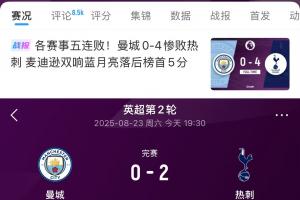 蓝月克星，瓜迪奥拉苦主！热刺连续2场客场战胜曼城，4-0&2-0！